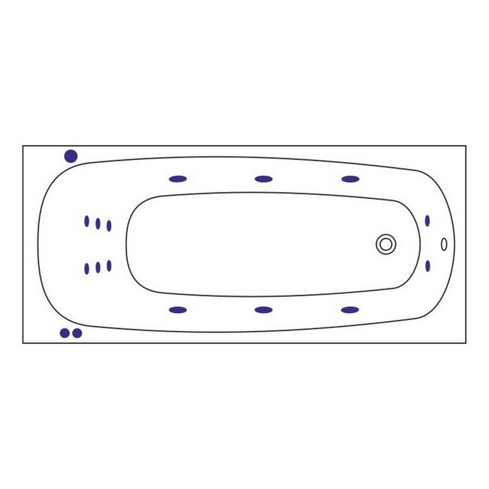 Ванная гидромассажная Whitecross Layla SMART 0102.180080.100.SMART.WH 180x80 см, (белый глянцевый), каркас, слив перелив